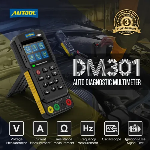 MULTIMETRO AUTOOL AUTOMOTRIZ CON OSCILOSCOPIO DM301 Y SONDA