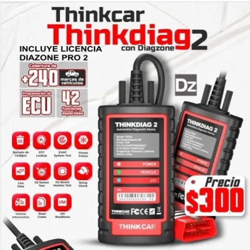 SCANNER THINKDIAG 2 CON LICENCIA DIAGZONE PRO 1 AÑO