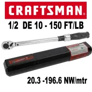 TORQUIMETRO CRAFSTMAN DE 1/2 MANUAL DESDE 10 -150 FT LB