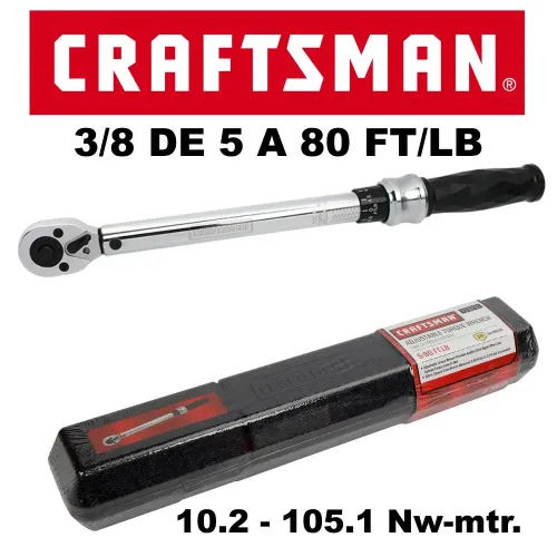 TORQUIMETRO CRAFTSMAN 3/8 DE 5 A 80 FT/LB 10.2-105.1 NW/MTR